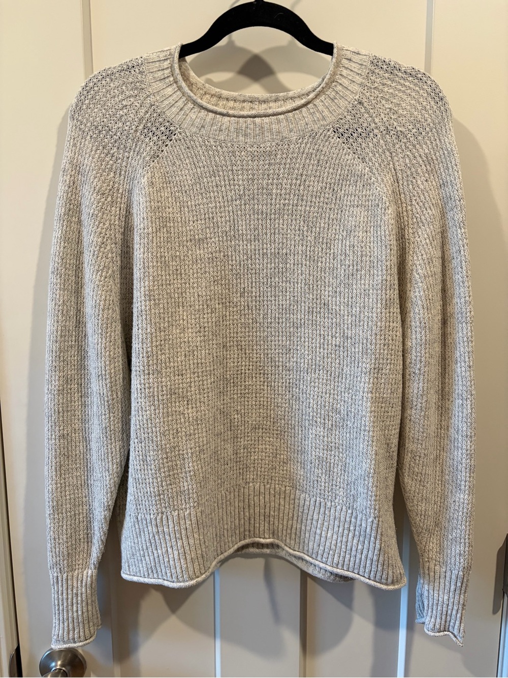 LOFT Light Heathered Cream Crewneck Sweater